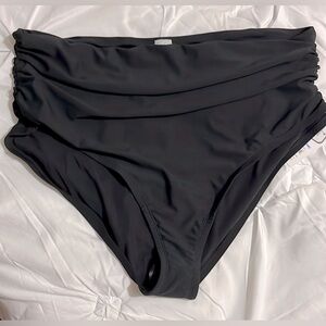 Black Swimsuit Bottoms with Slimming Power Mesh. Size 2X